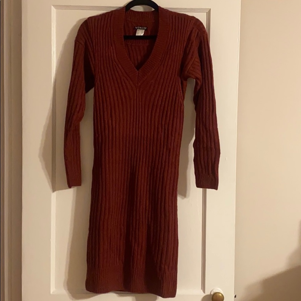 NWOT V-Neck Sweater Dress - Picture 3 of 5